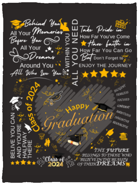 Grad Blanket | Graduation Gift | Keepsake Memories