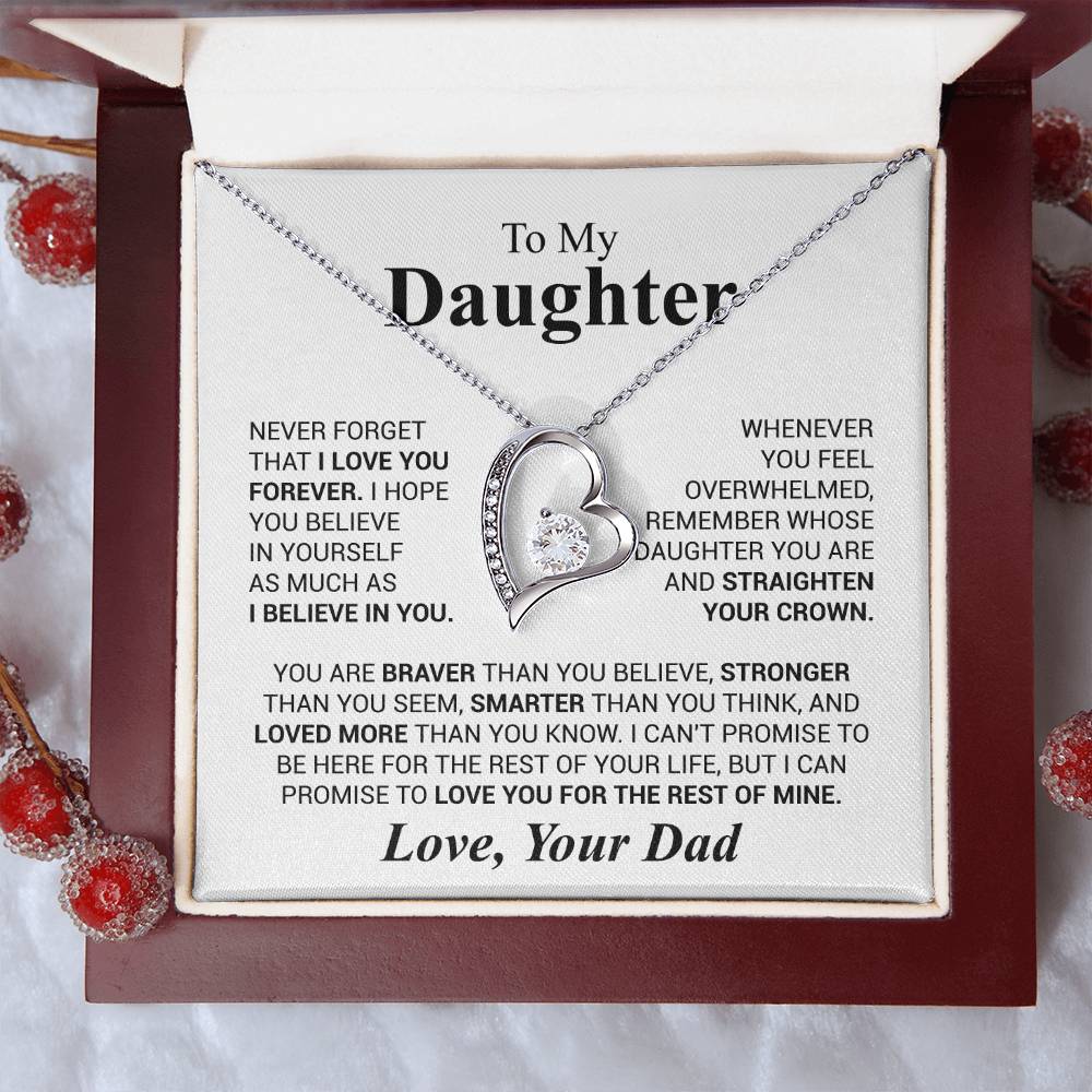 Forever Love Necklace for Daughter – Heartfelt Gift from Dad with Inspirational Message