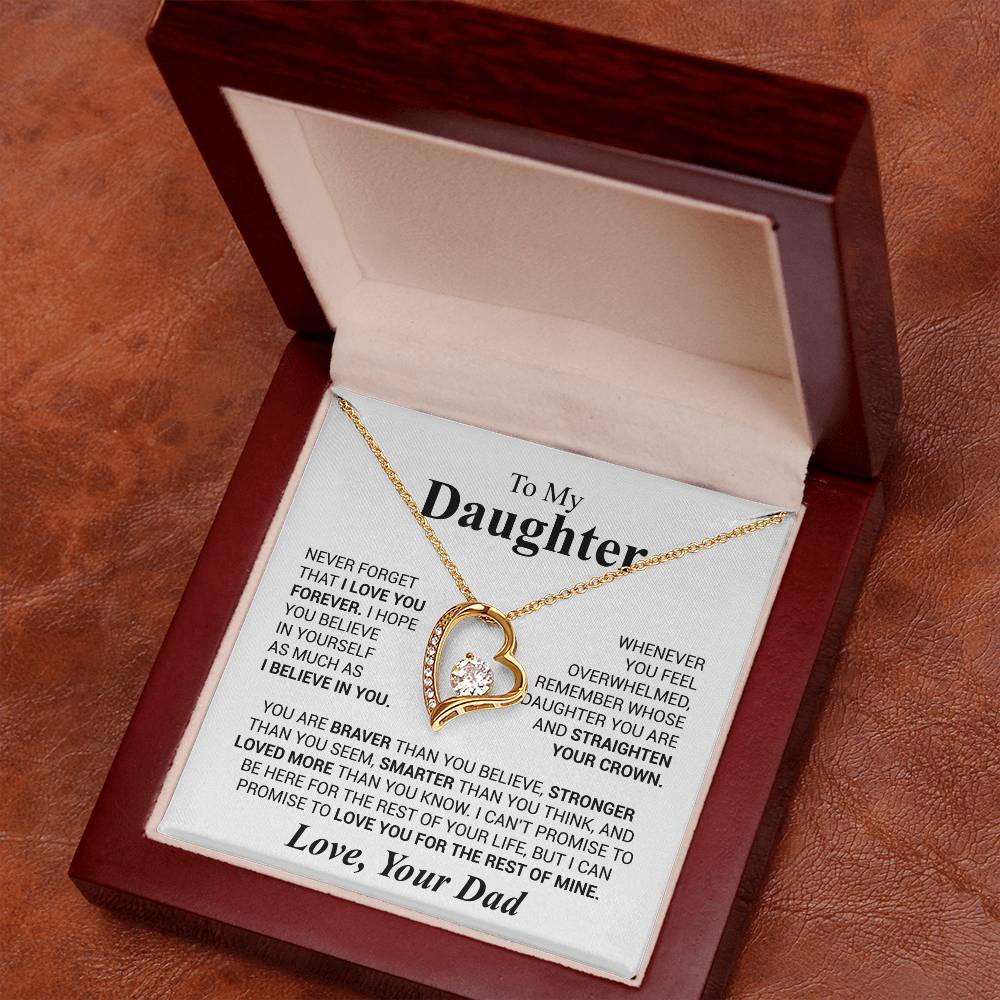 Forever Love Necklace for Daughter – Heartfelt Gift from Dad with Inspirational Message