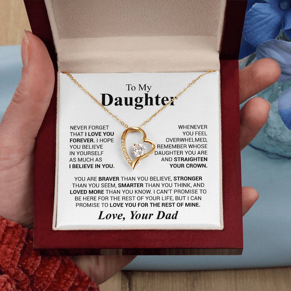 Forever Love Necklace for Daughter – Heartfelt Gift from Dad with Inspirational Message