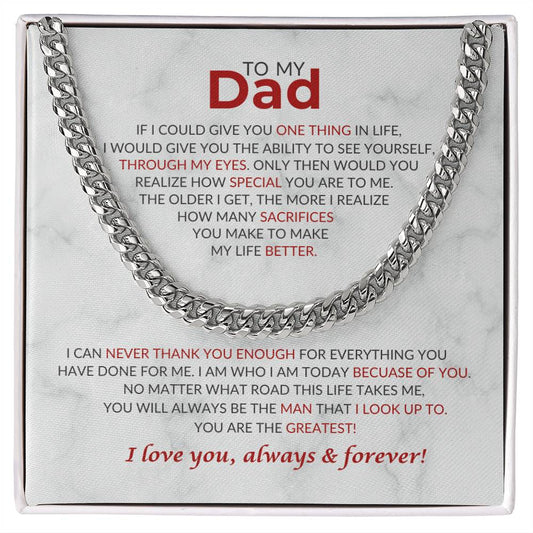 To My Dad | You Are the Greatest |  Men's Cuban Link Chain