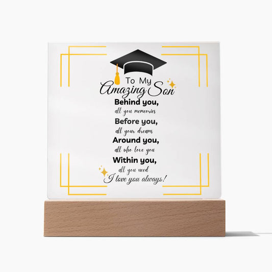 Forever Encapsulated: A Son's Graduation Journey in Acrylic | Graduation Gifts for Him | Son's Graduation Gift | Class of 2024