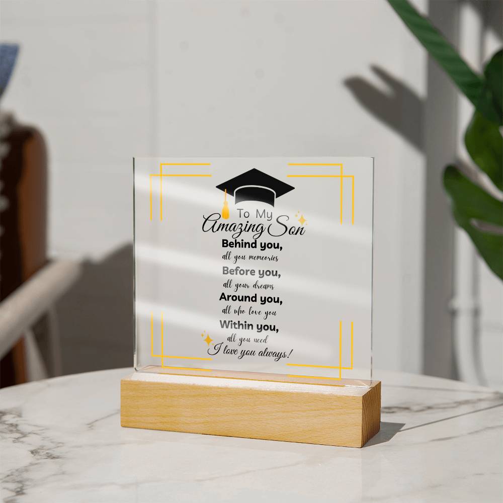 Forever Encapsulated: A Son's Graduation Journey in Acrylic | Graduation Gifts for Him | Son's Graduation Gift | Class of 2024