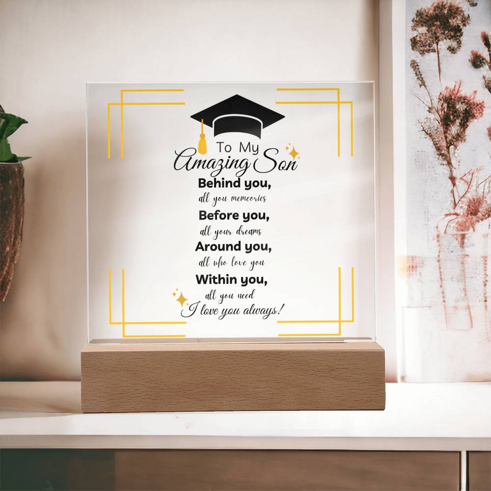 Forever Encapsulated: A Son's Graduation Journey in Acrylic | Graduation Gifts for Him | Son's Graduation Gift | Class of 2024