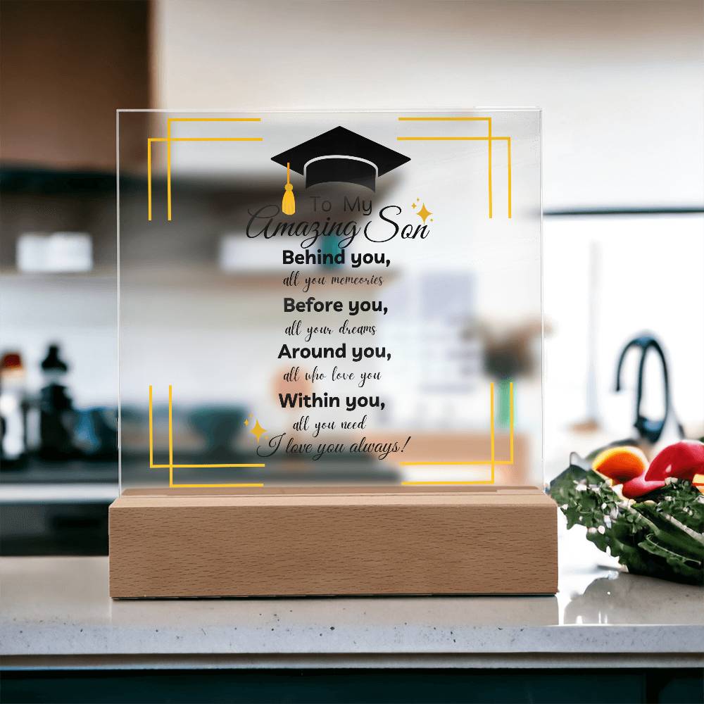 Forever Encapsulated: A Son's Graduation Journey in Acrylic | Graduation Gifts for Him | Son's Graduation Gift | Class of 2024