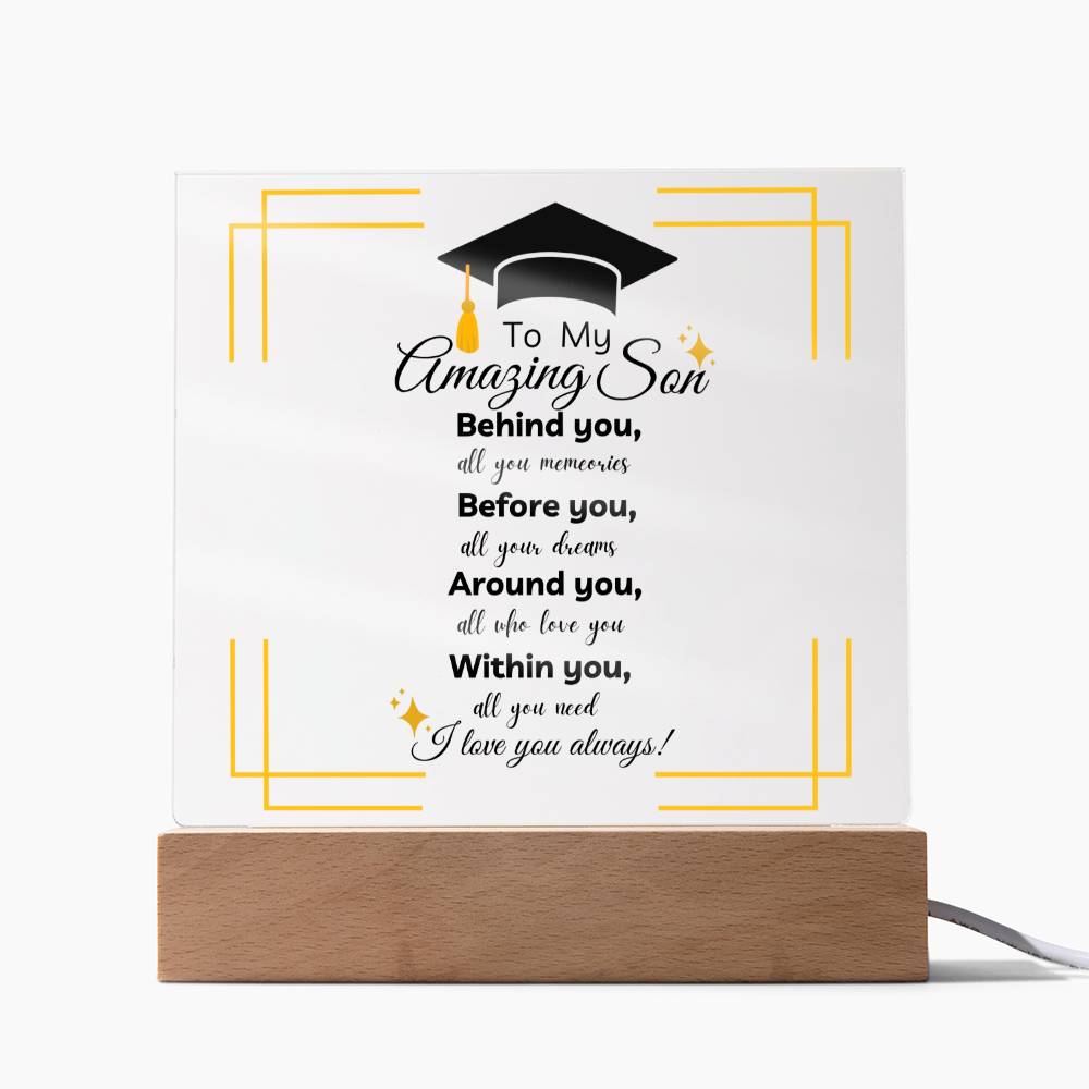 Forever Encapsulated: A Son's Graduation Journey in Acrylic | Graduation Gifts for Him | Son's Graduation Gift | Class of 2024