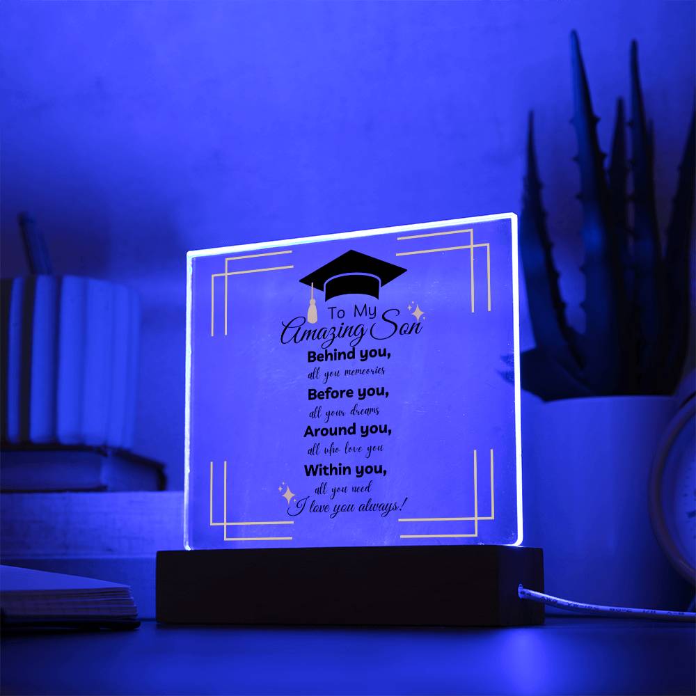 Forever Encapsulated: A Son's Graduation Journey in Acrylic | Graduation Gifts for Him | Son's Graduation Gift | Class of 2024