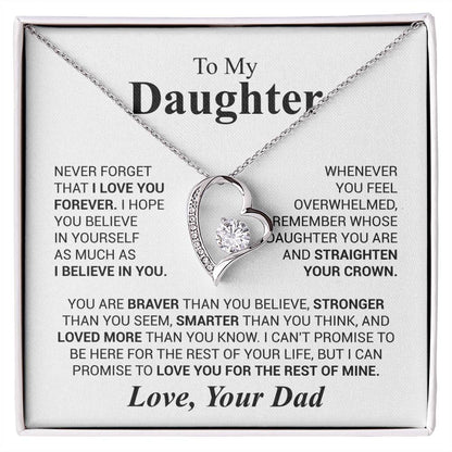 Forever Love Necklace for Daughter – Heartfelt Gift from Dad with Inspirational Message