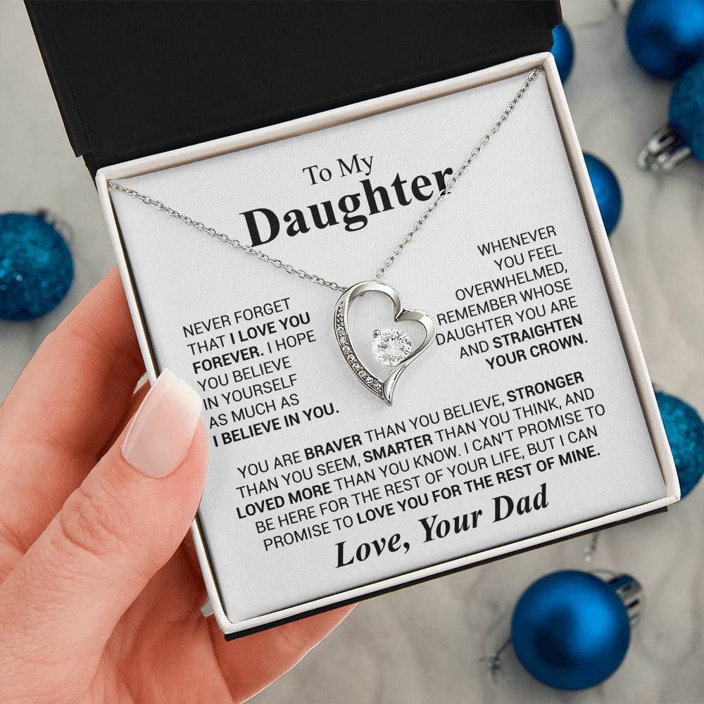 Forever Love Necklace for Daughter – Heartfelt Gift from Dad with Inspirational Message