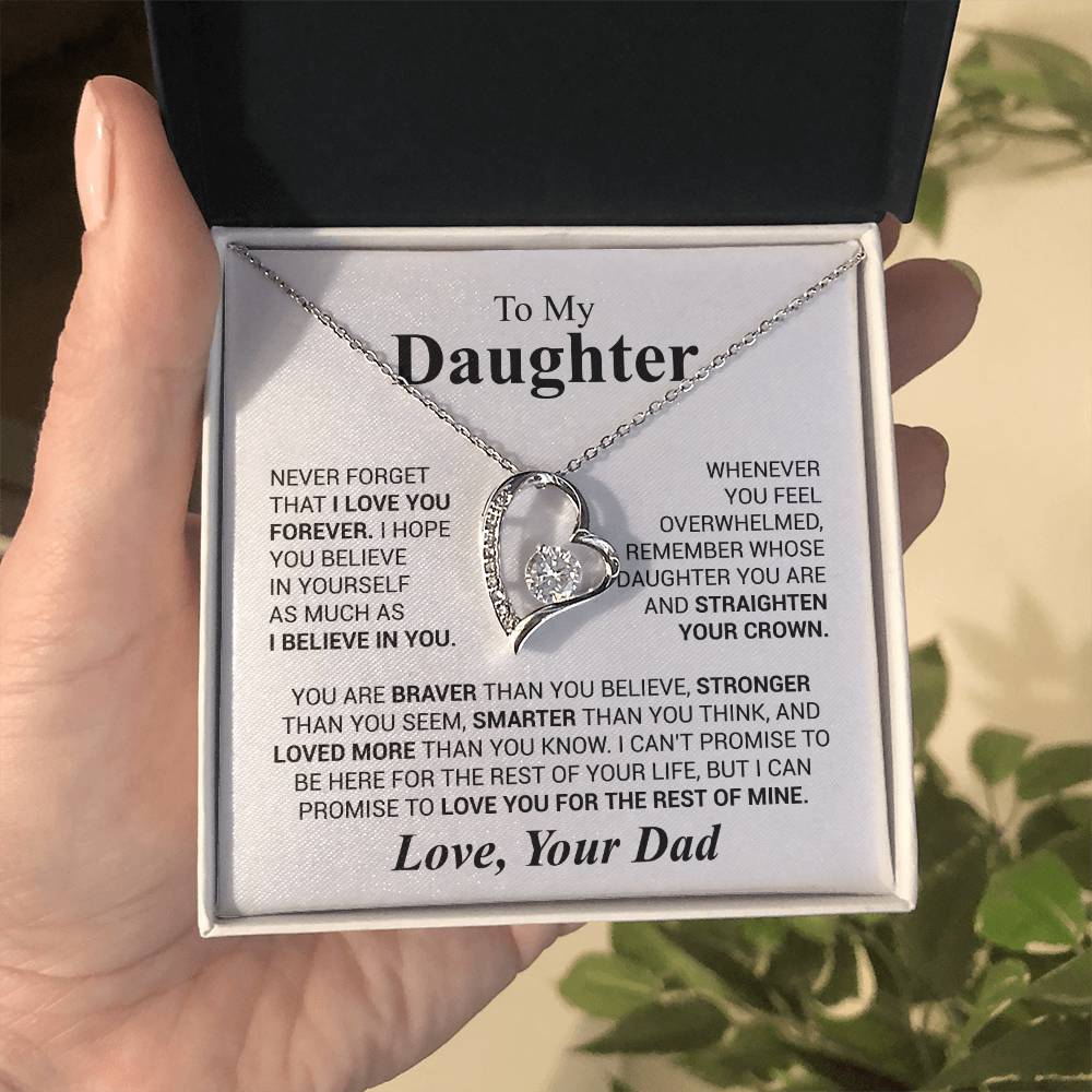 Forever Love Necklace for Daughter – Heartfelt Gift from Dad with Inspirational Message