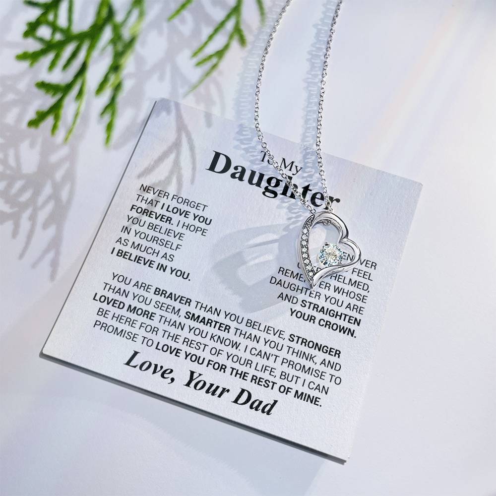 Forever Love Necklace for Daughter – Heartfelt Gift from Dad with Inspirational Message