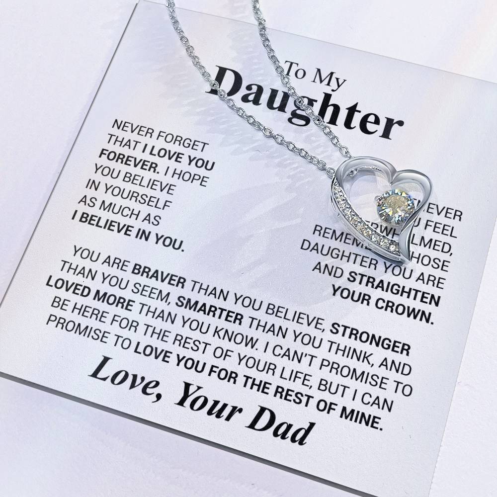 Forever Love Necklace for Daughter – Heartfelt Gift from Dad with Inspirational Message