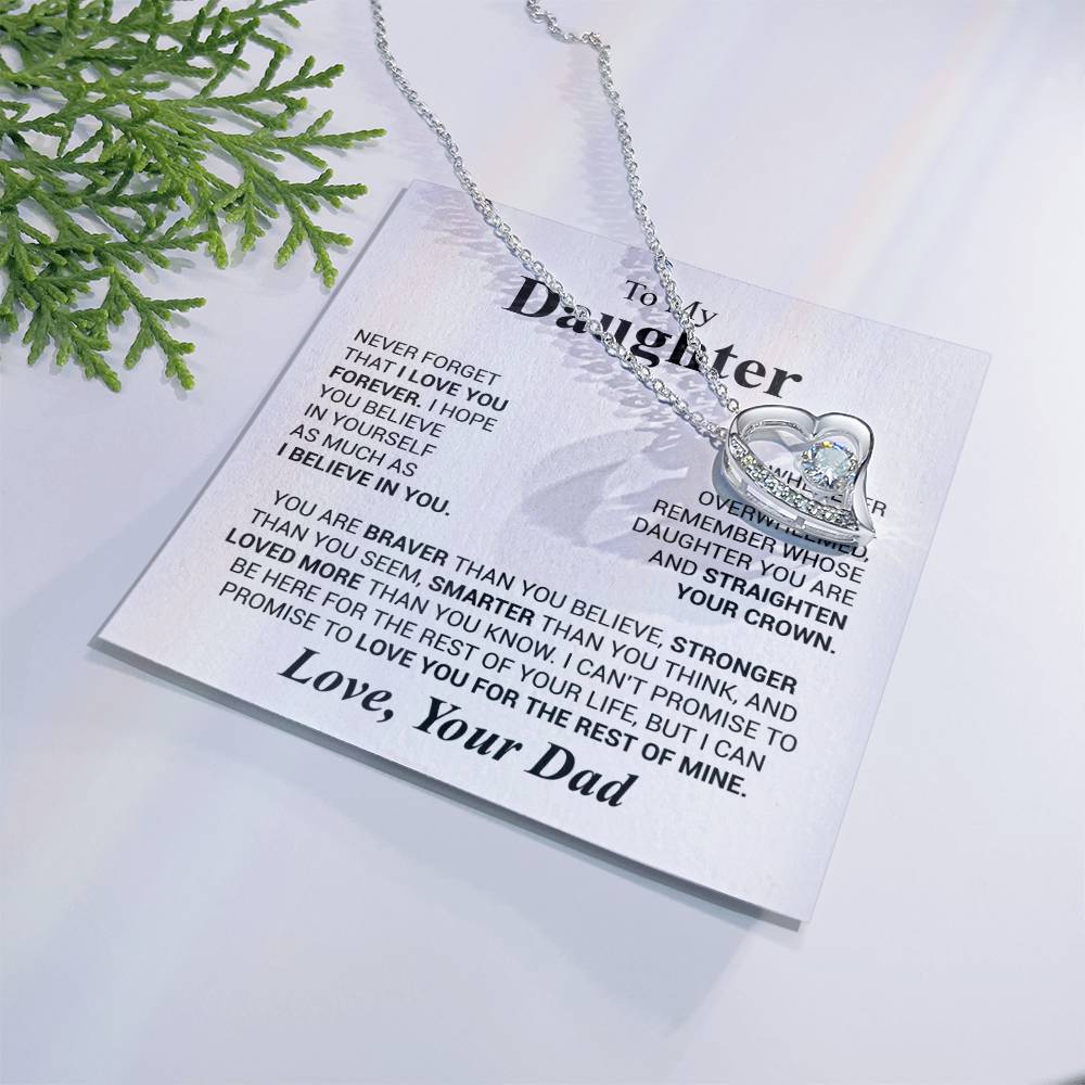 Forever Love Necklace for Daughter – Heartfelt Gift from Dad with Inspirational Message