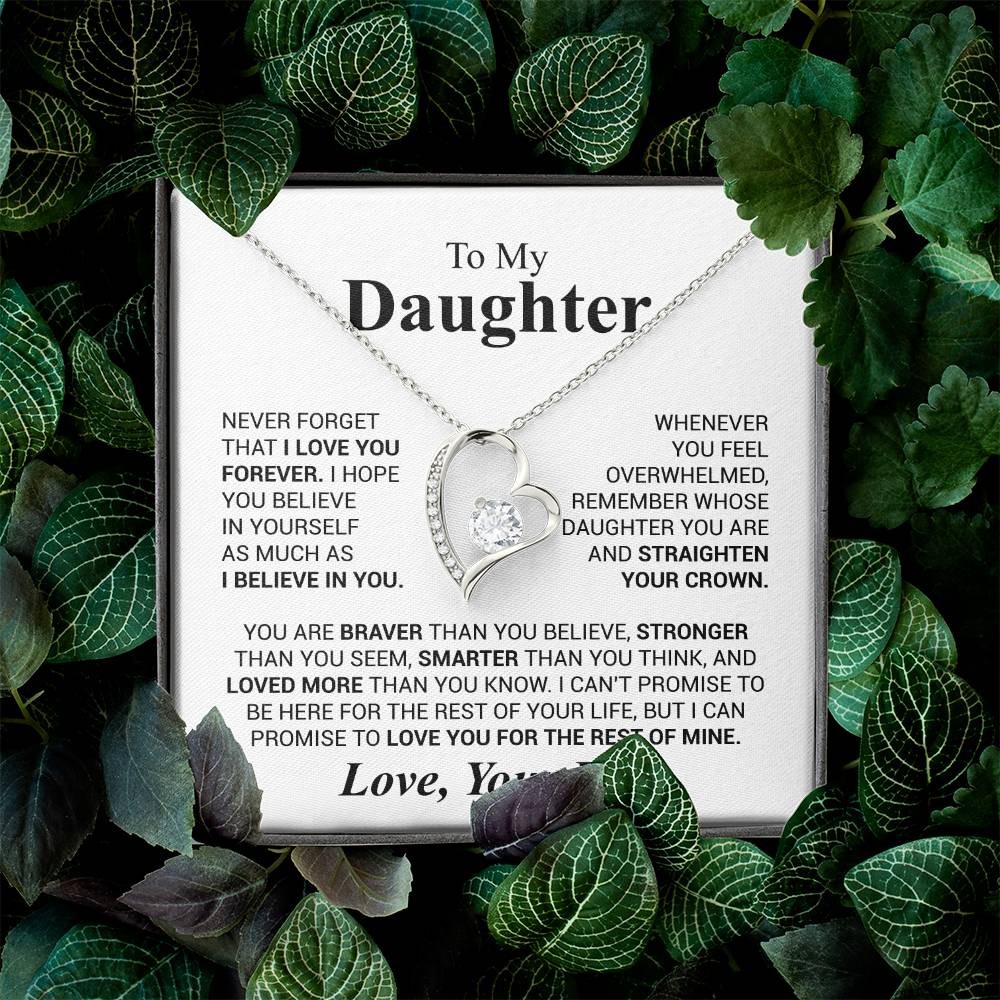 Forever Love Necklace for Daughter – Heartfelt Gift from Dad with Inspirational Message