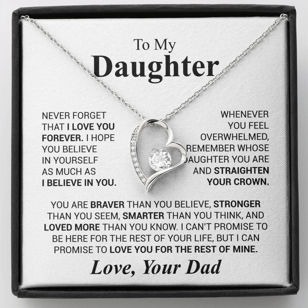 Forever Love Necklace for Daughter – Heartfelt Gift from Dad with Inspirational Message