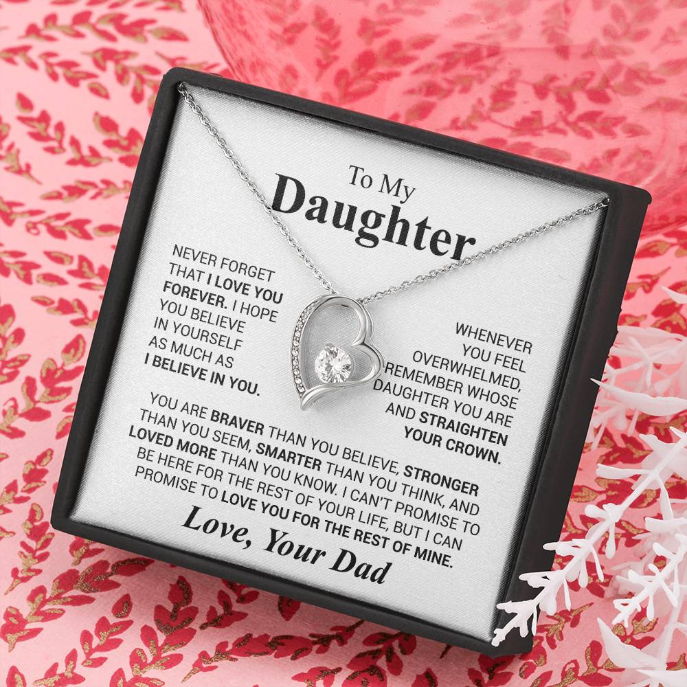 Forever Love Necklace for Daughter – Heartfelt Gift from Dad with Inspirational Message