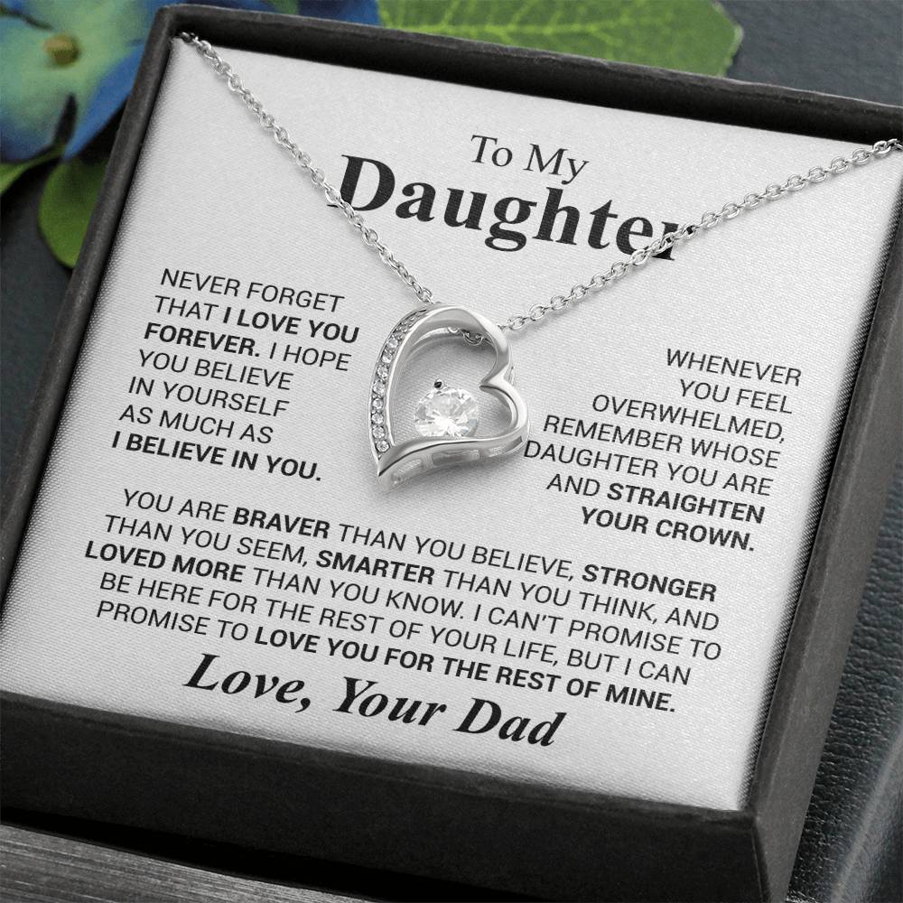 Forever Love Necklace for Daughter – Heartfelt Gift from Dad with Inspirational Message