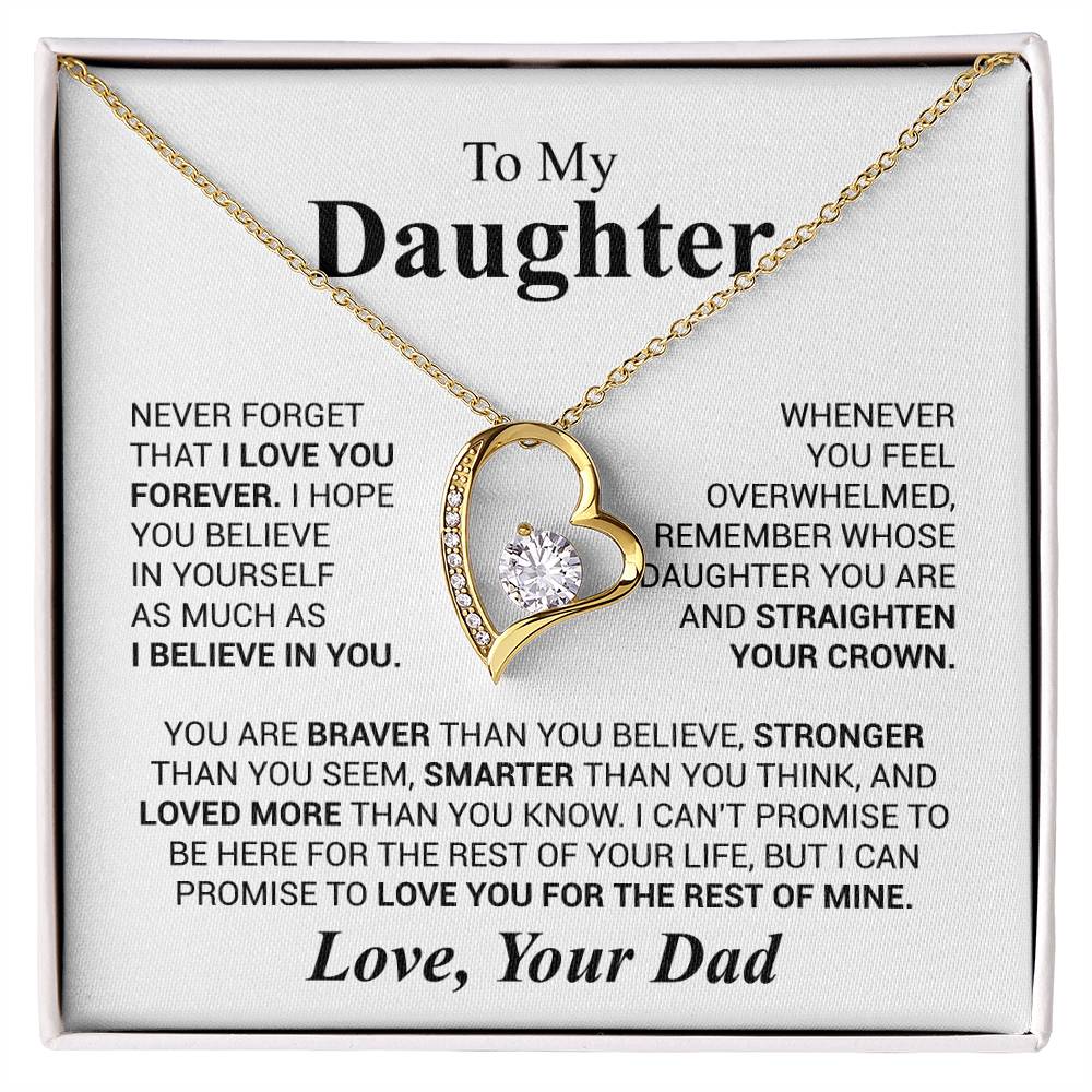 Forever Love Necklace for Daughter – Heartfelt Gift from Dad with Inspirational Message