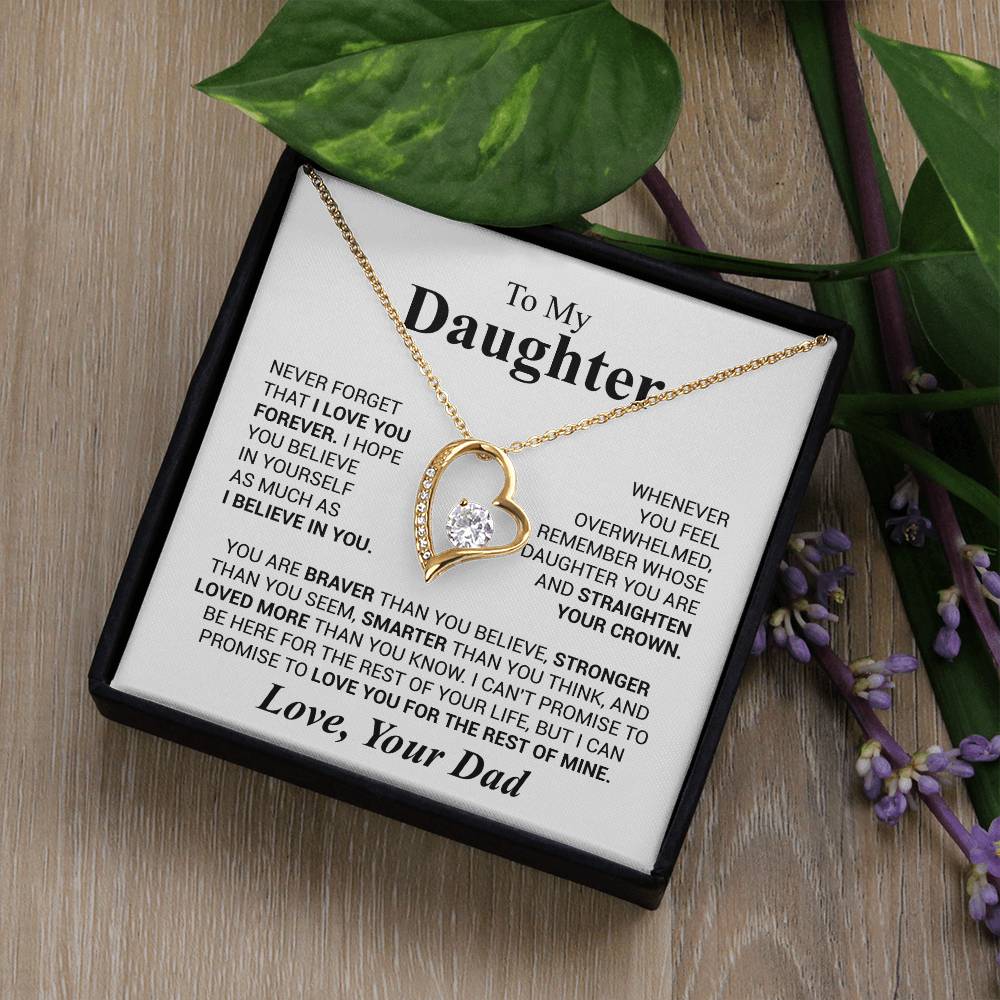 Forever Love Necklace for Daughter – Heartfelt Gift from Dad with Inspirational Message